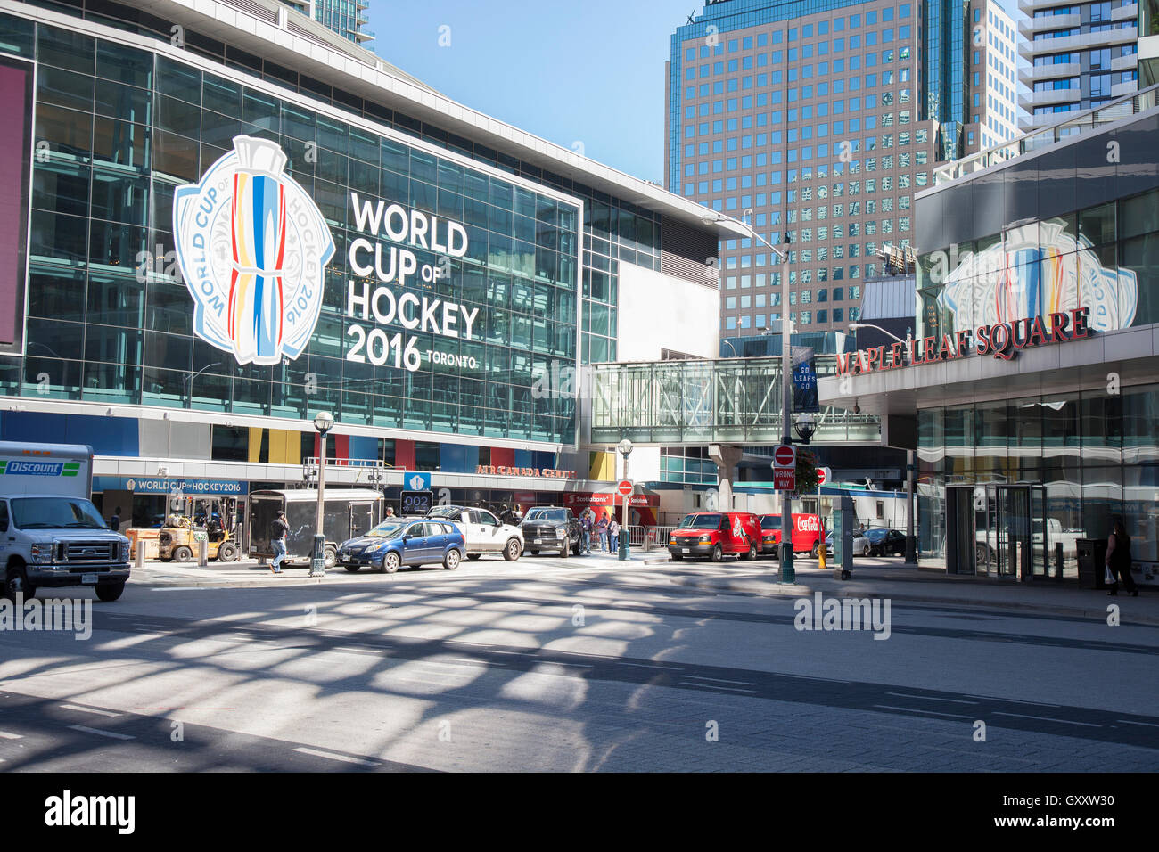 TORONTO - SEPTEMBER 15, 2016: The Air Canada Centre in Toronto is hosting the World Cup of Hockey 2016 tournament. Stock Photo