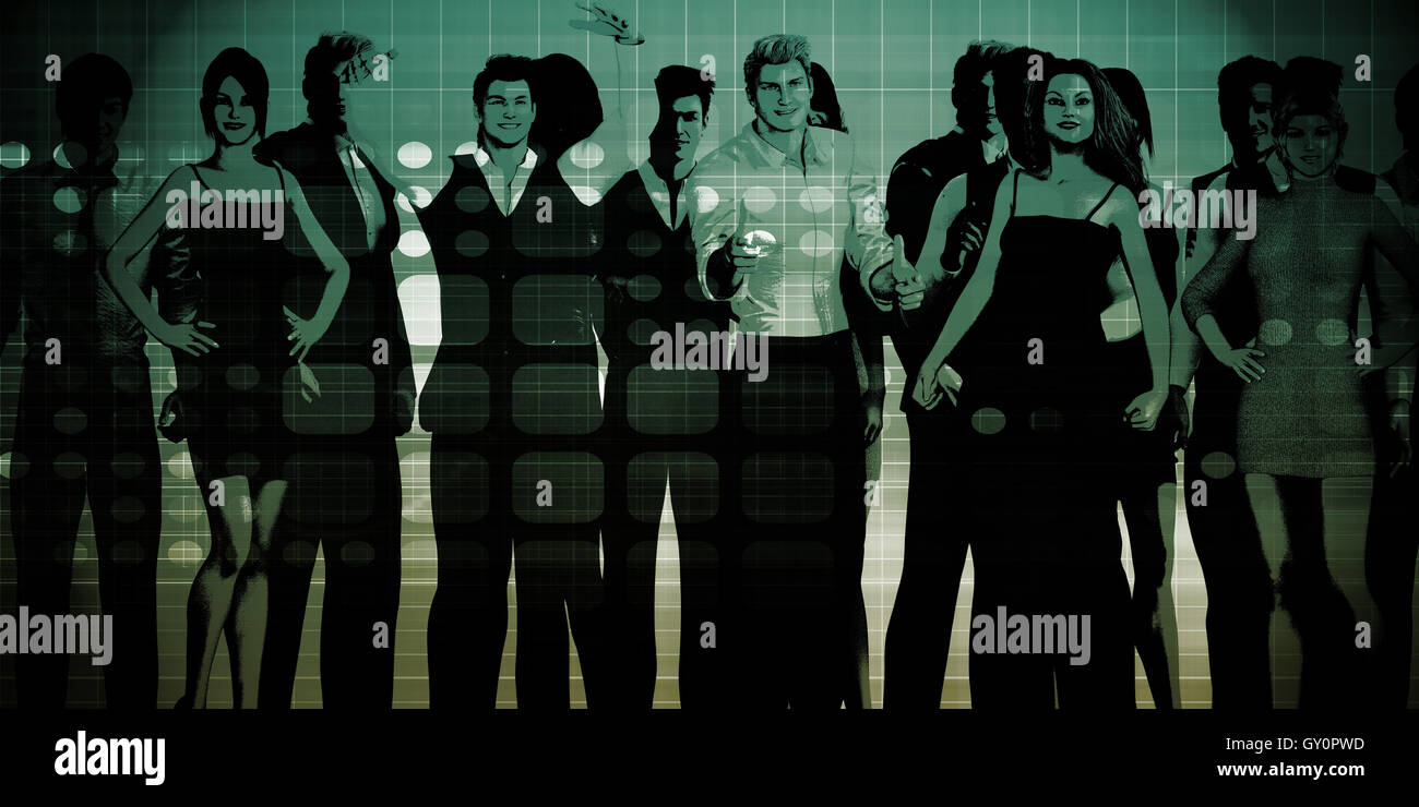 Teamwork on Digital Background as Concept Art Stock Photo - Alamy