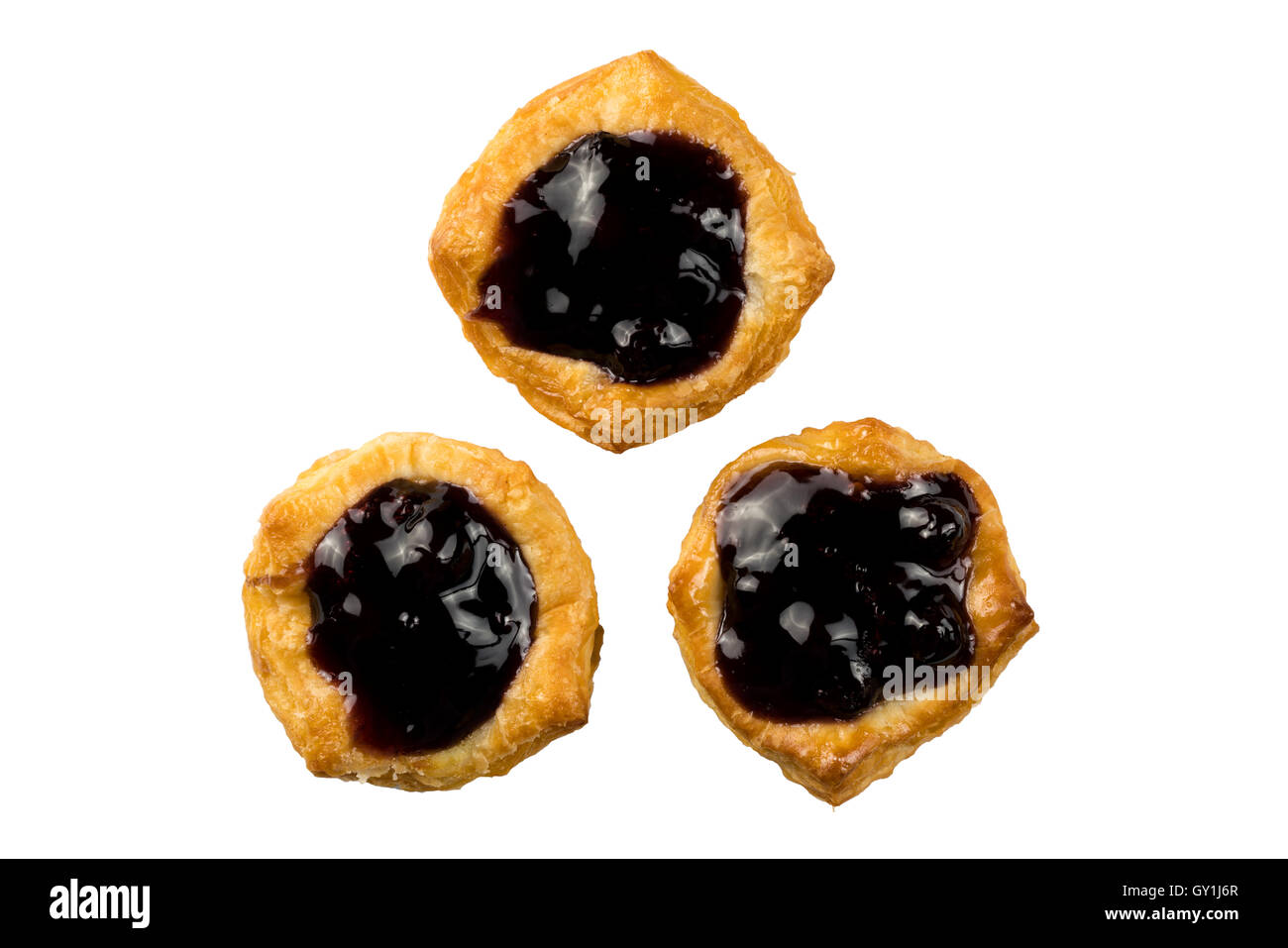 Delicious Danish Blueberry isolated on white background Stock Photo