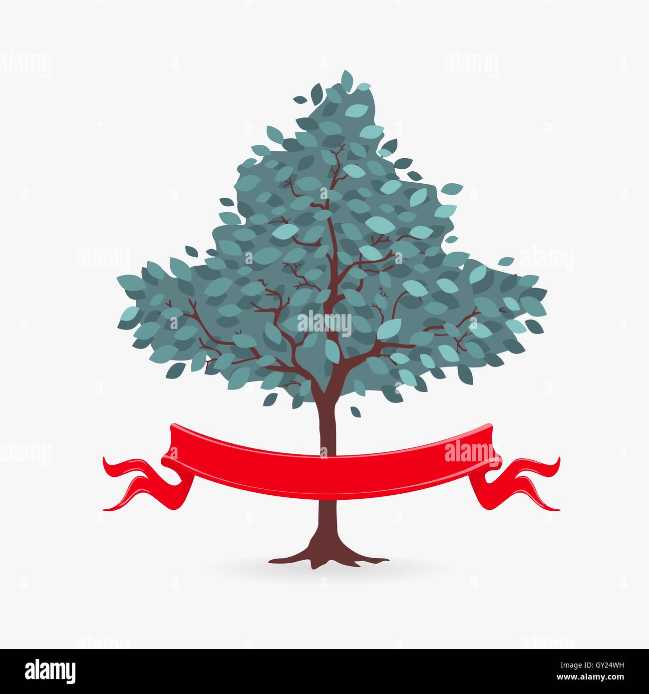 Red Ribbon Tree Icon Vector Symbol Tree and ribbon Stock Vector Image & Art - Alamy