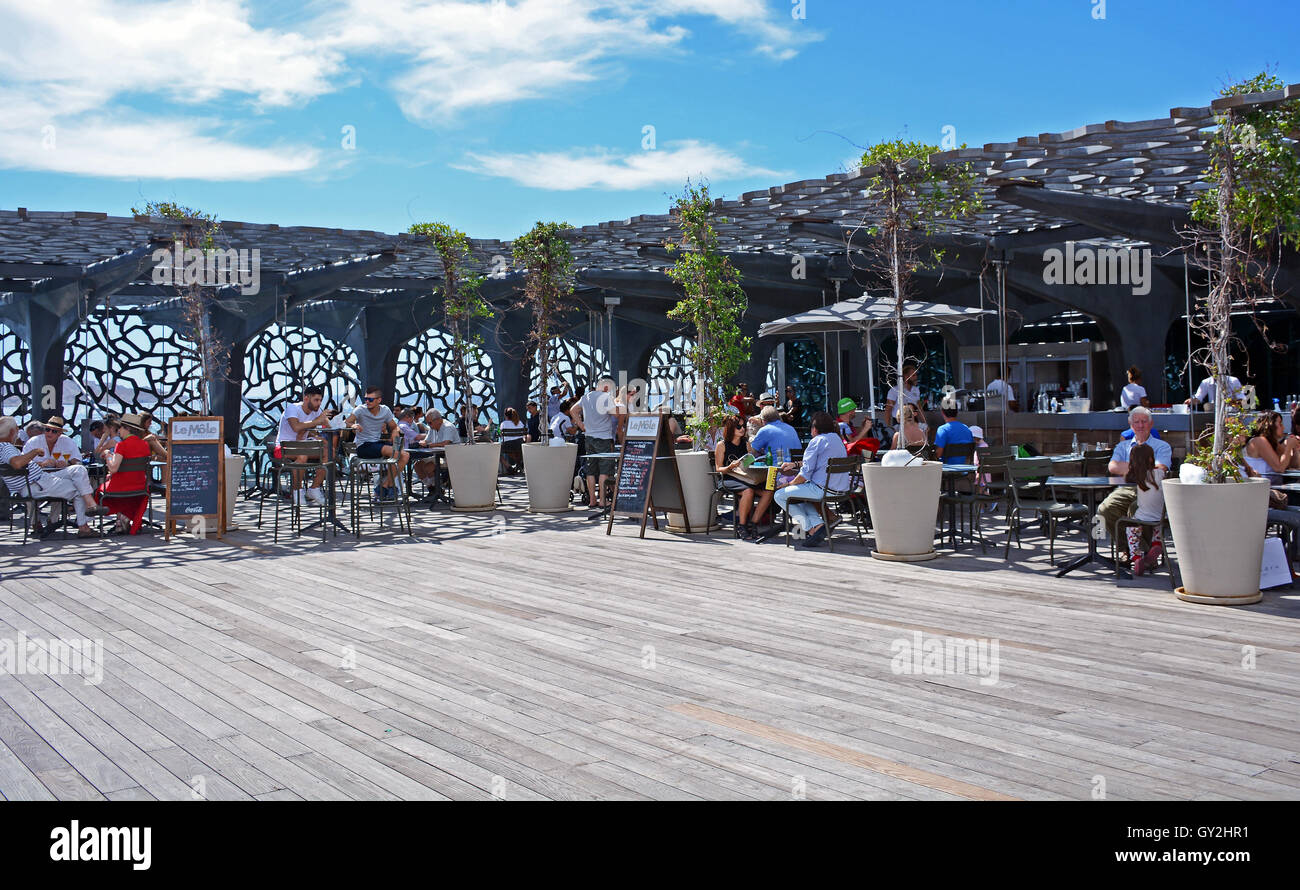 The terrace of Mucem Marseille France Stock Photo