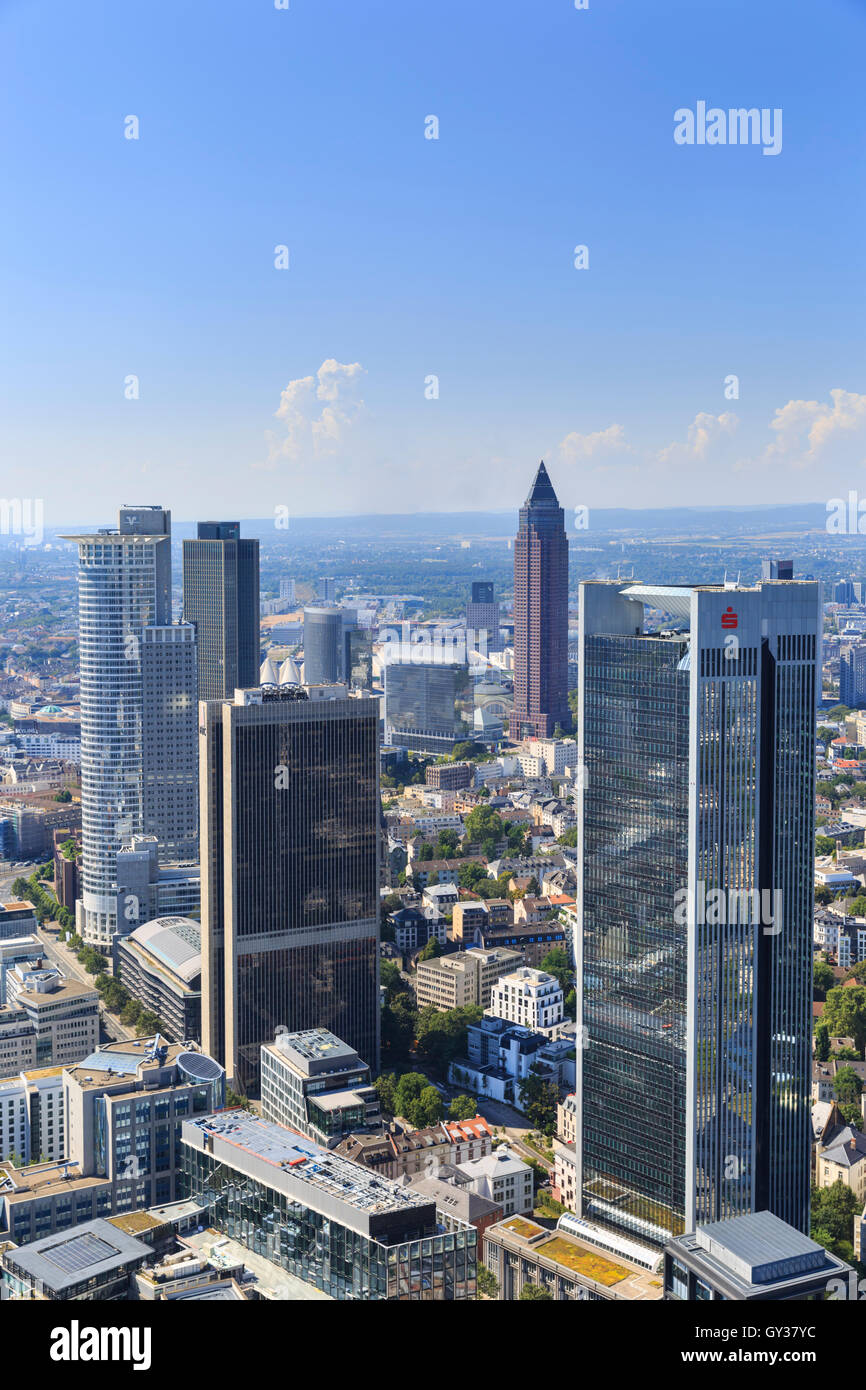 Aerial of the financial district with the Trianon building