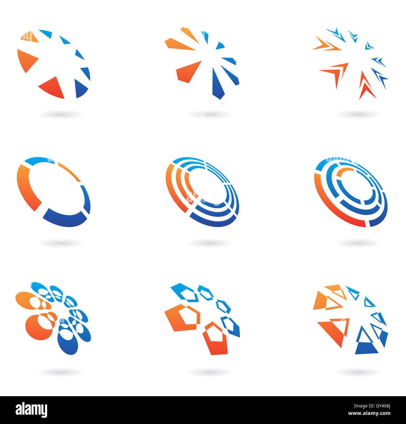 distorted colourful abstract icons and design elements Stock Photo - Alamy