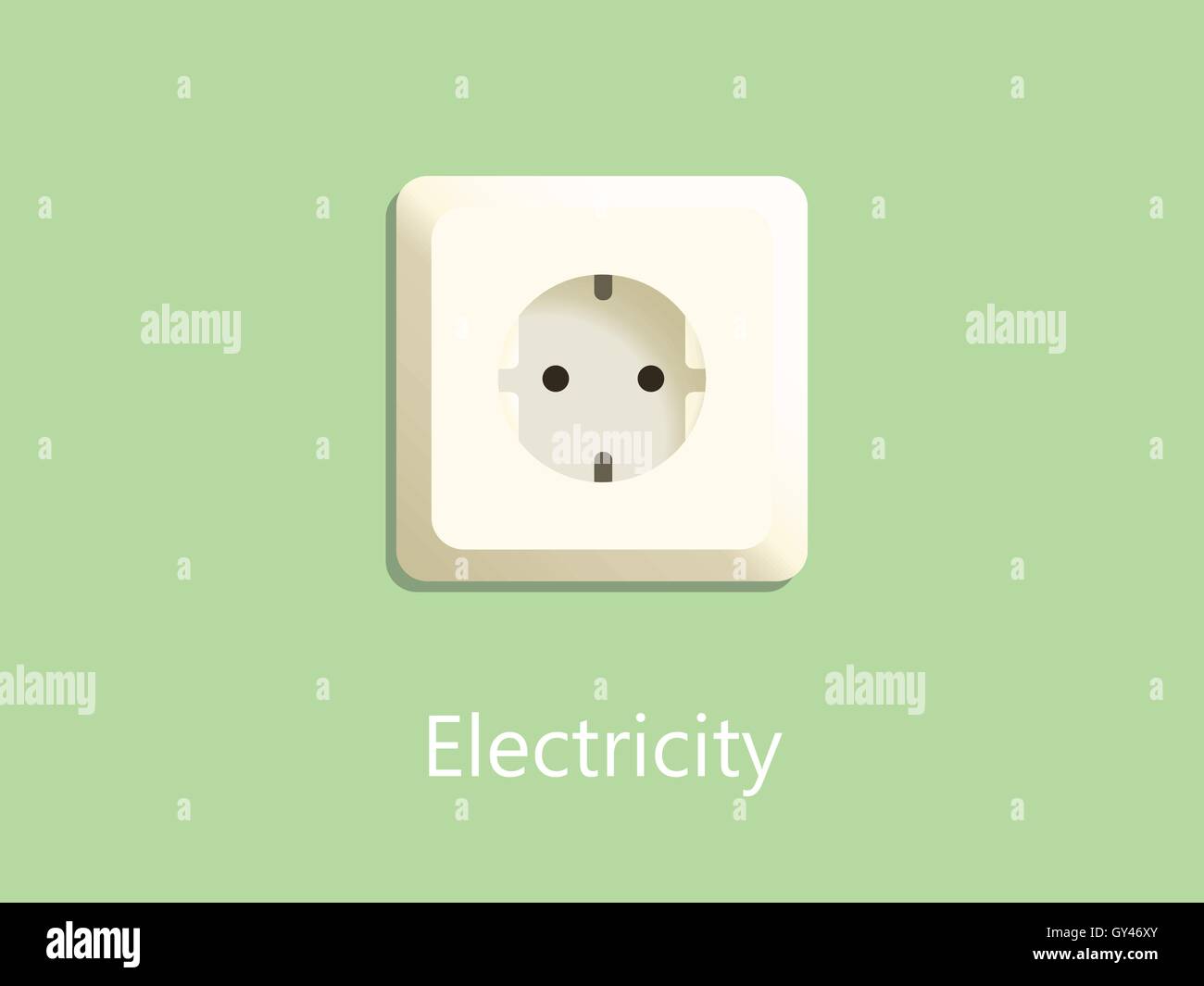 electricity socket plug on green background with text Stock Vector ...