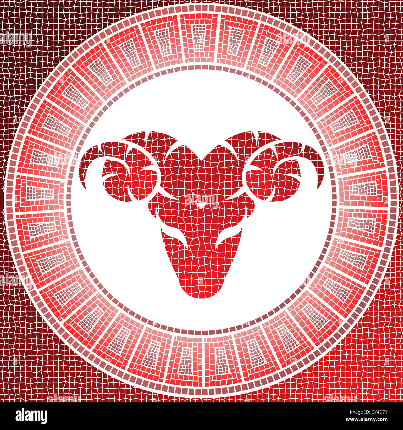 Element fire aries zodiac sign on a mosaic Stock Photo Alamy