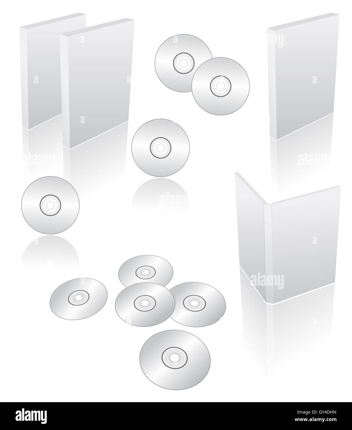 3d blank dvd, cd, bluray cases and boxes Stock Photo Alamy