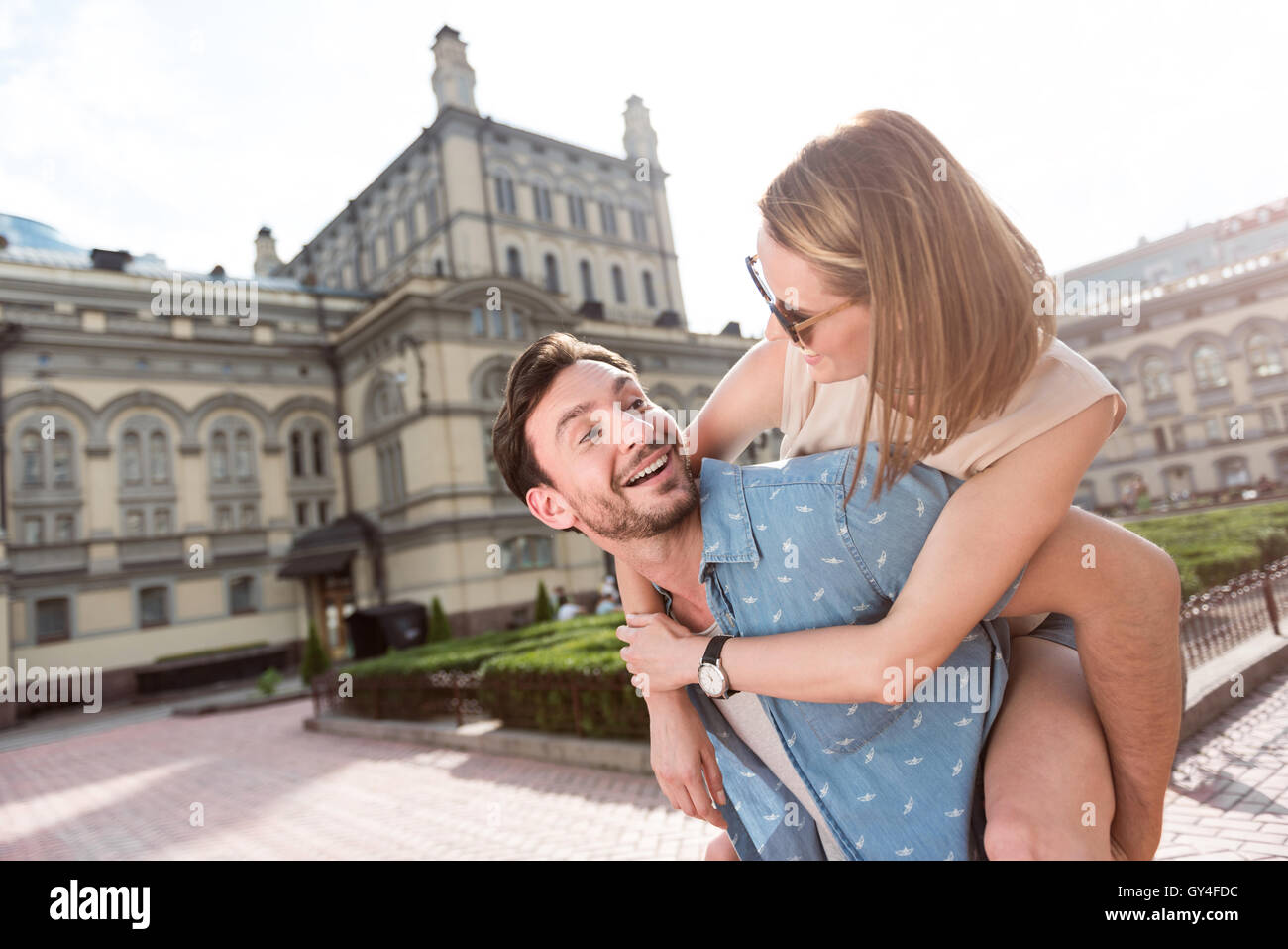 Man flirting beautiful woman walk hi-res stock photography and images ...