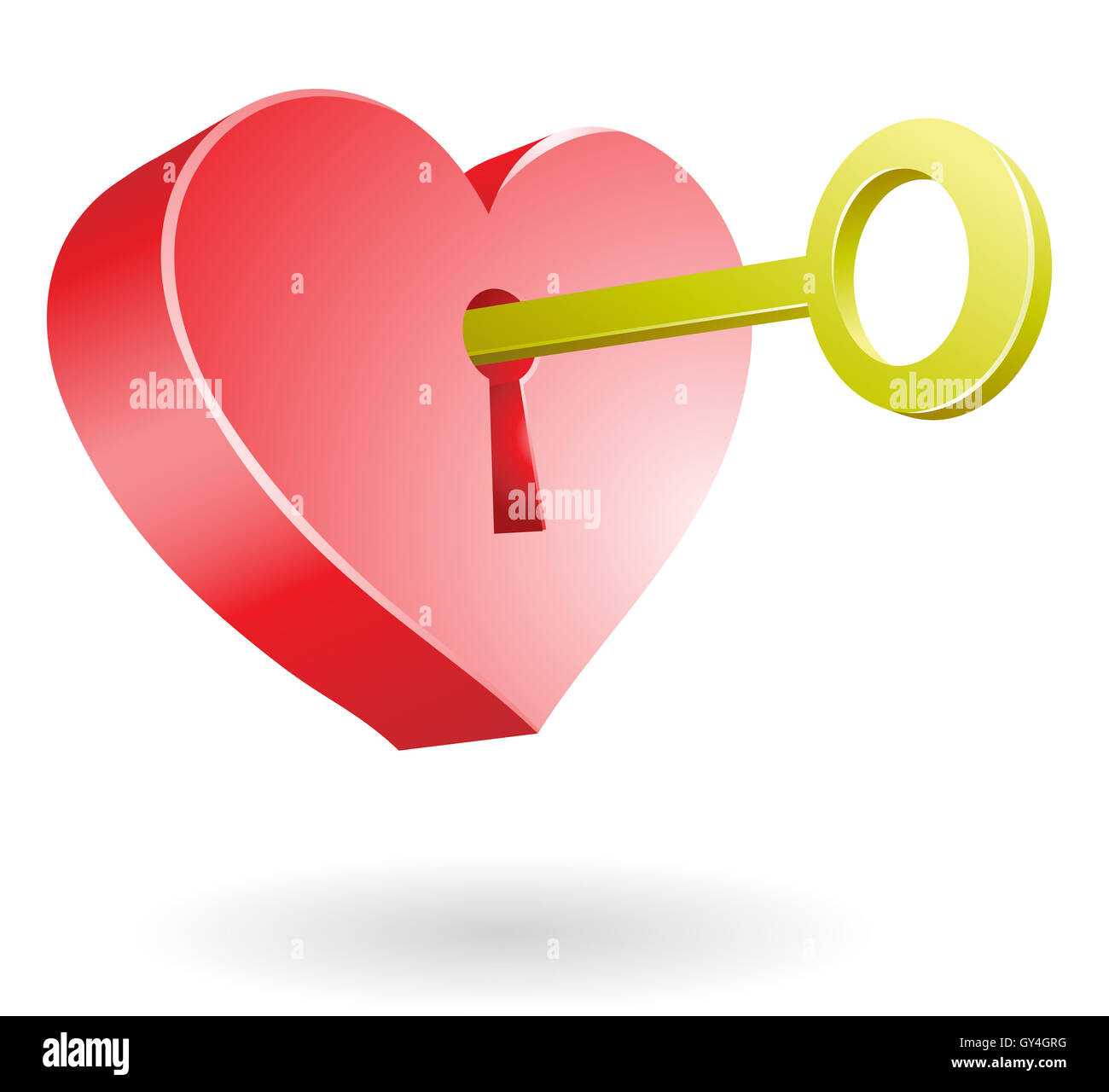 golden key unlocking the secret of love Stock Photo Alamy