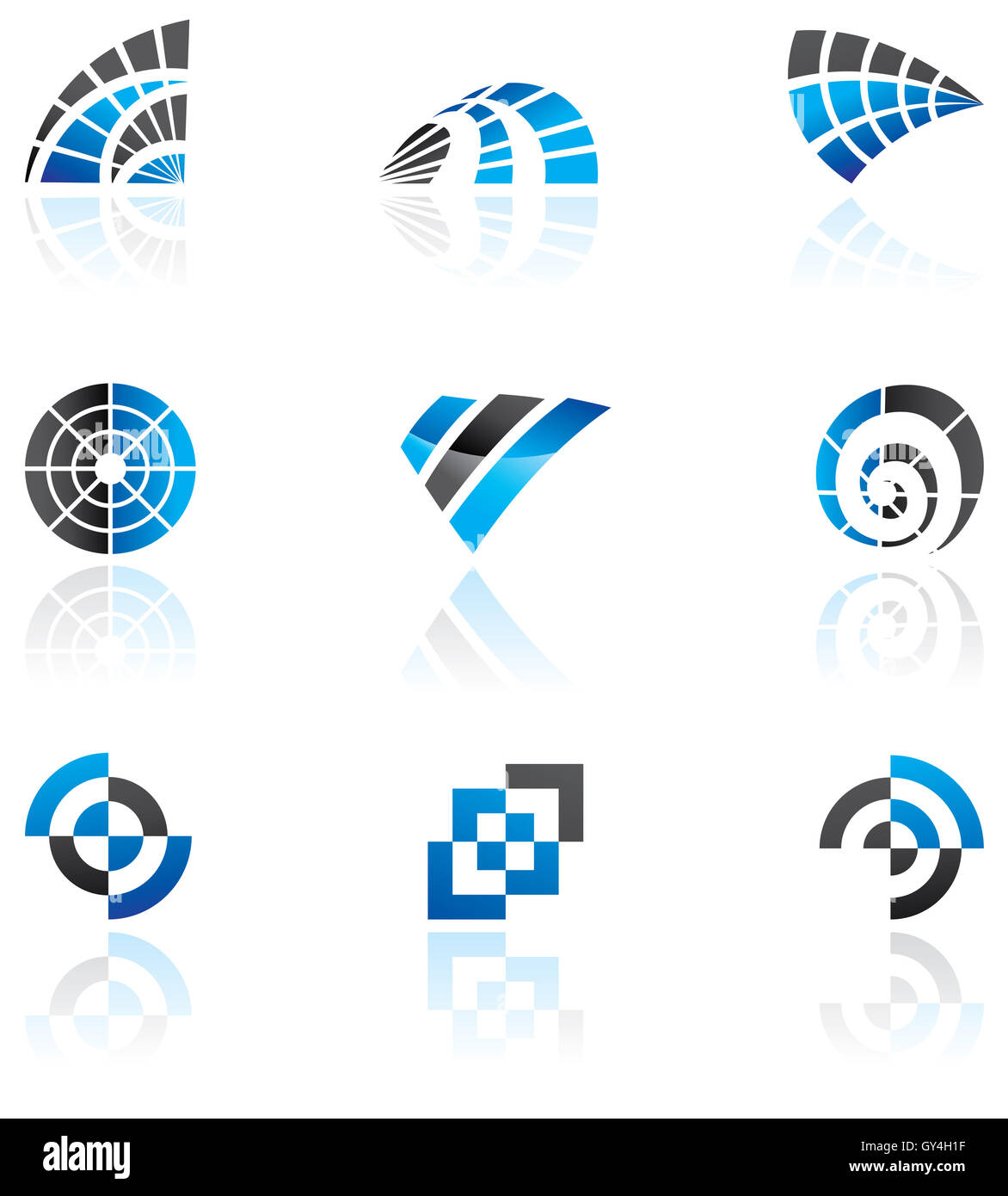 Various blue icons Stock Photo - Alamy