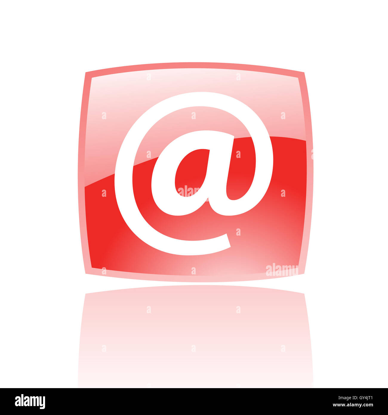 Red email isolated on white Stock Photo - Alamy