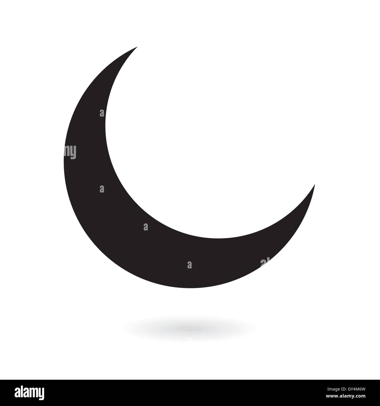 Black crescent moon isolated on white Stock Photo Alamy