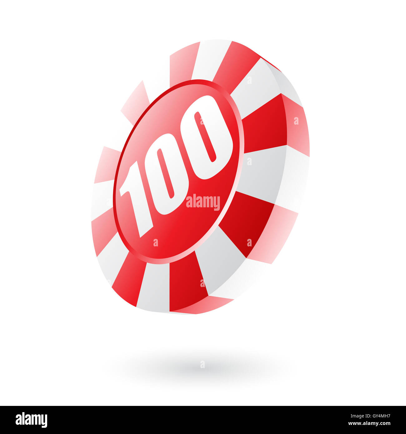 Red roulette chip isolated on white Stock Photo - Alamy