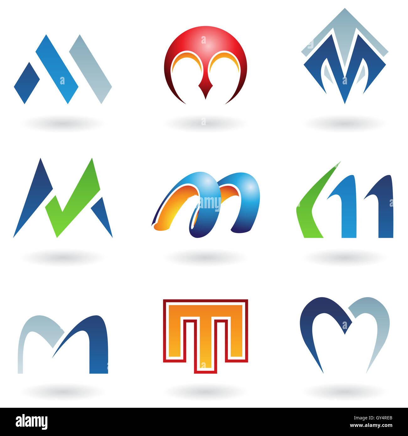 Vector illustration of abstract icons based on the letter M Stock Photo ...