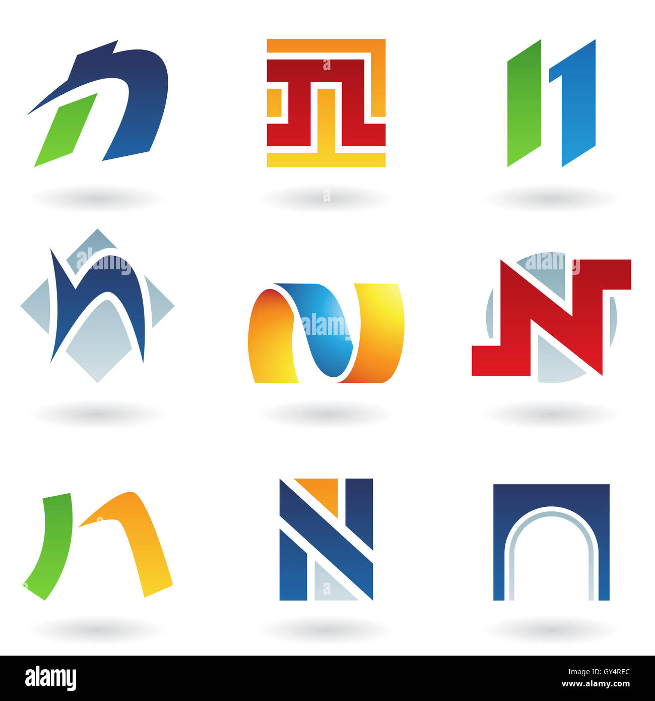 Vector Illustration Of Abstract Icons Based On The Letter N Stock Photo Alamy