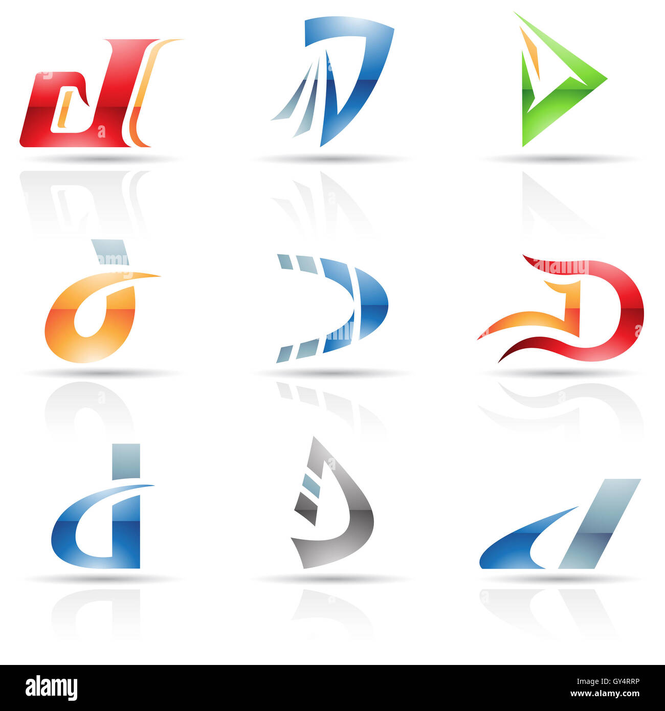 Vector illustration of abstract icons based on the letter D Stock Photo ...