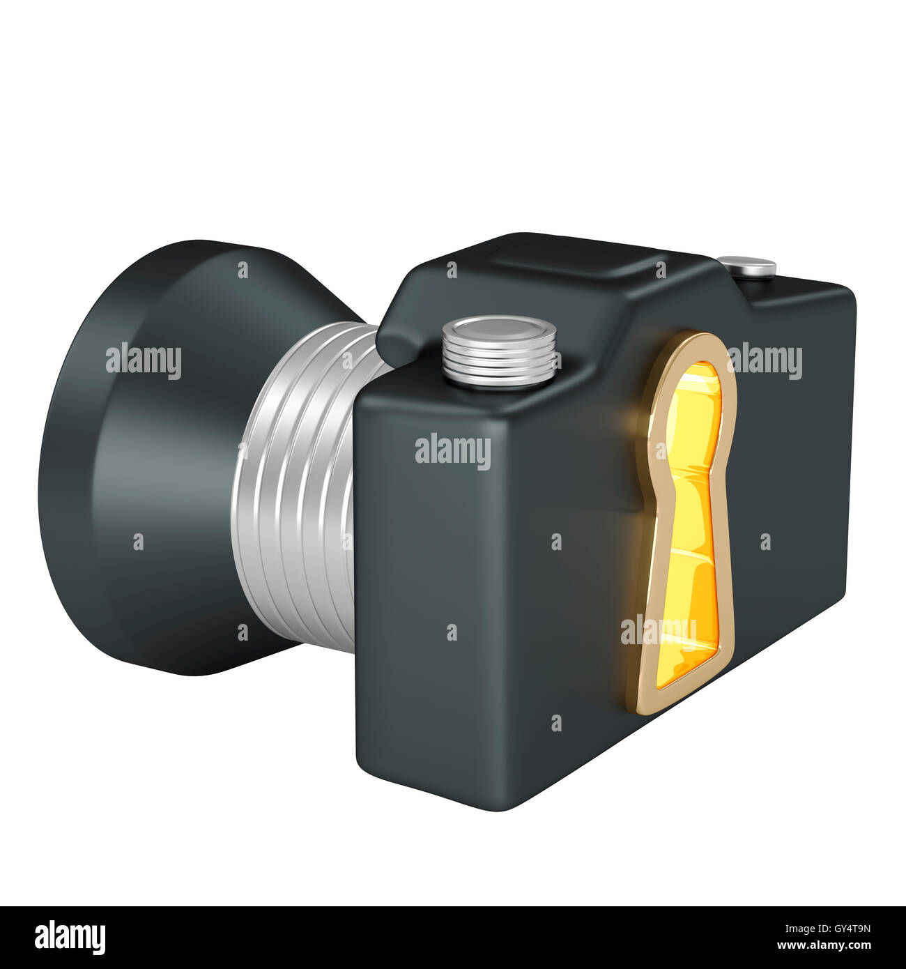 Camera with lock Stock Photo Alamy