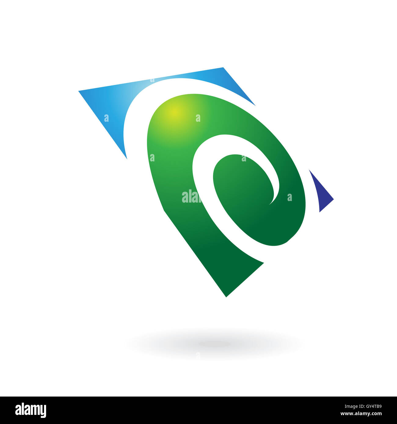 Green and blue glossy logo icon and graphic design element Stock Photo ...