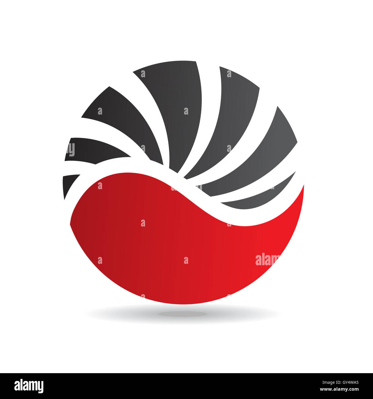 Red round logo icon and design element Stock Photo - Alamy