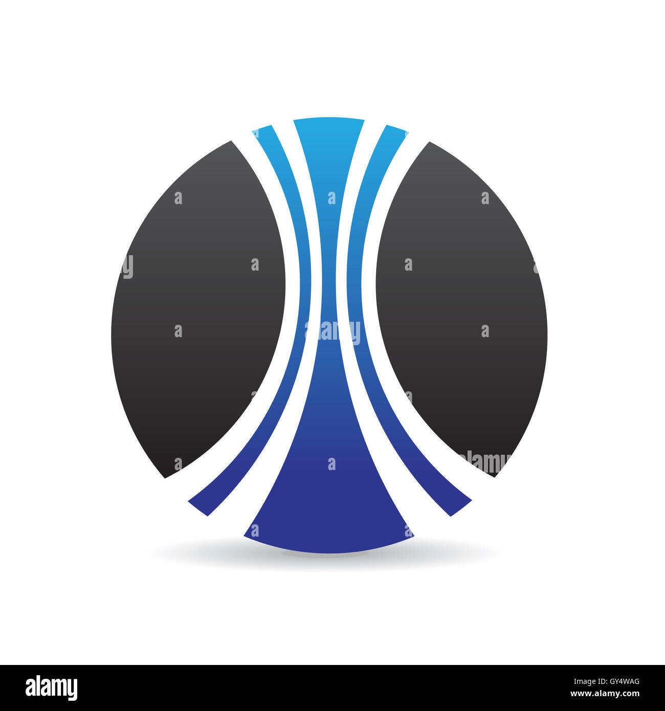 Blue round logo icon and design element Stock Photo - Alamy