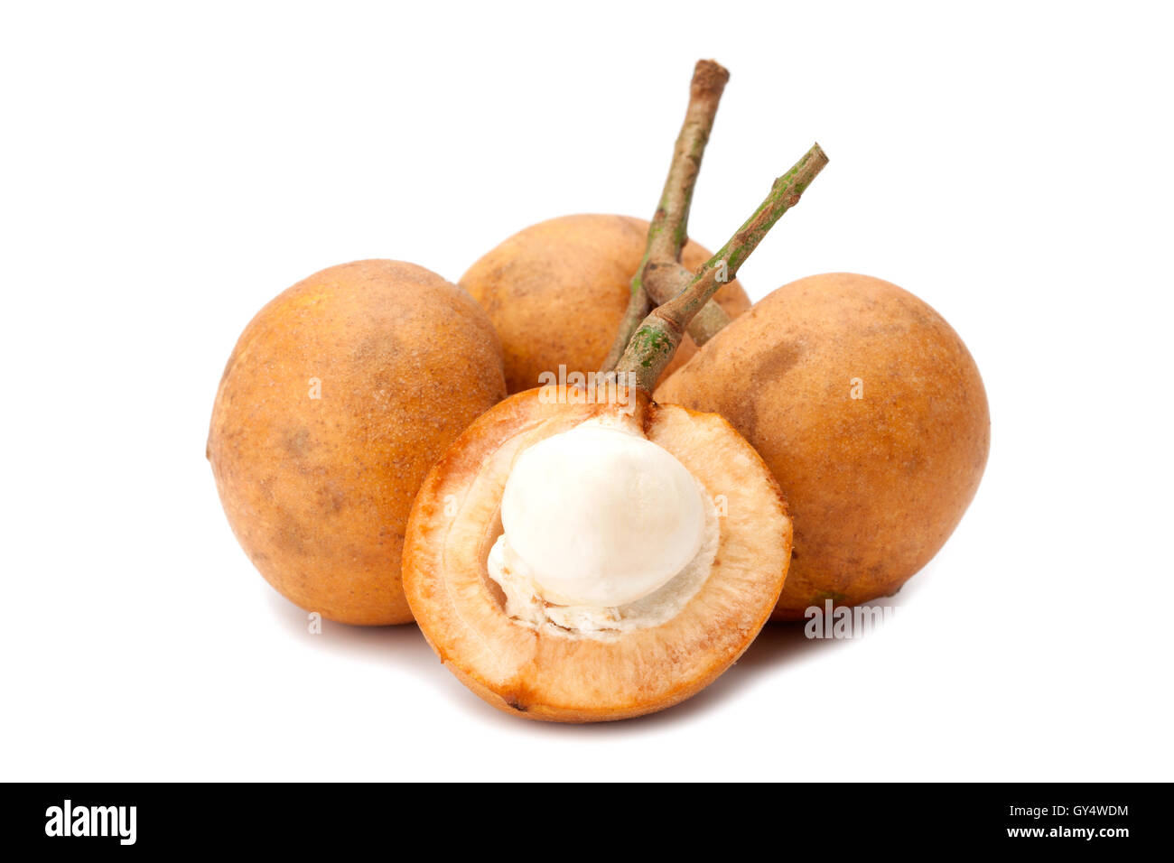 Baccaurea macrocarpa or Giant Baccaurea fruit isolated on white background Stock Photo