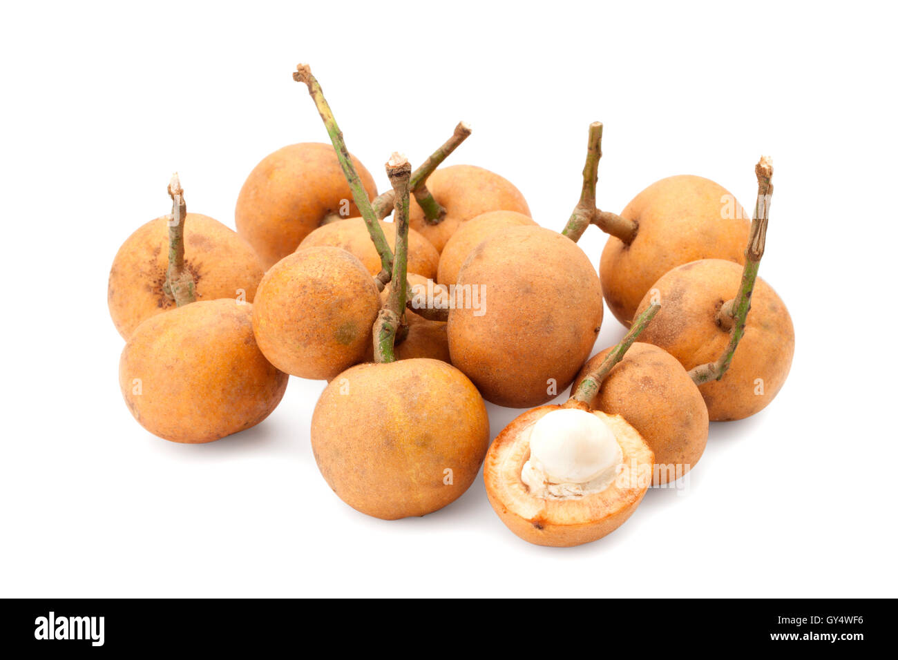 Baccaurea macrocarpa or Giant Baccaurea fruit isolated on white background Stock Photo