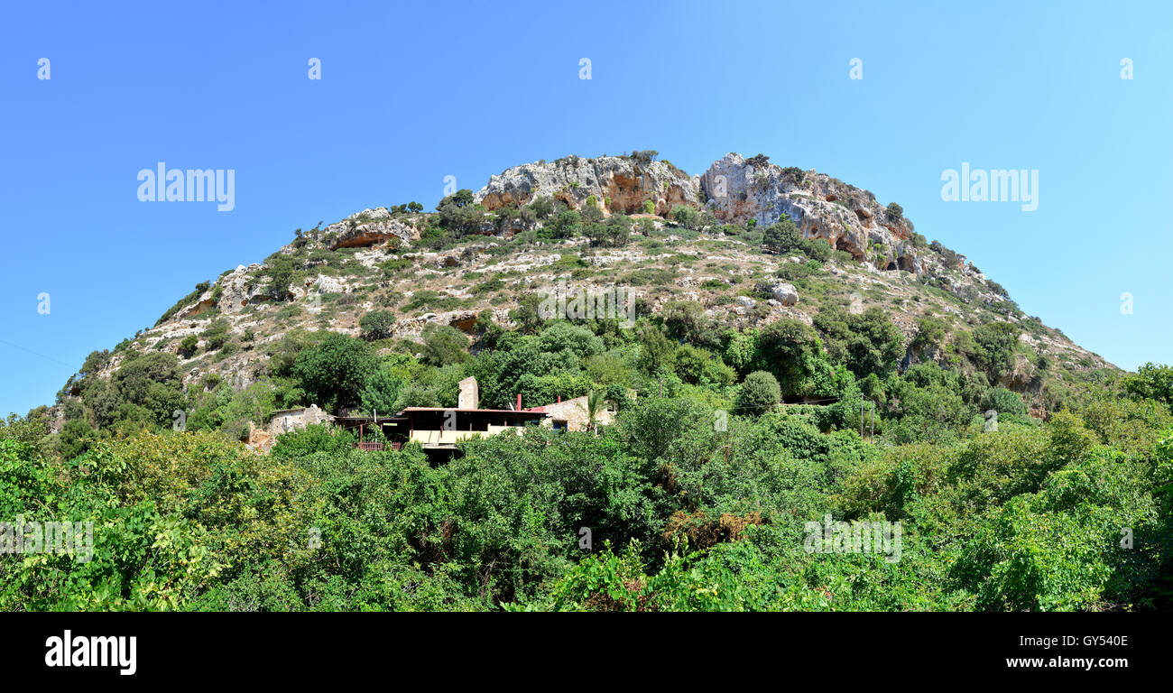crete greece valley of the forgotten mills mountain peak Stock Photo