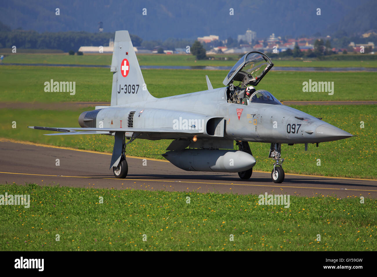 ZELTWEG, STYRIA, AUSTRIA - SEPTEMBER 02: Patroiulle Suisse F5 at Airpower in Zeltweg, Austria Stock Photo