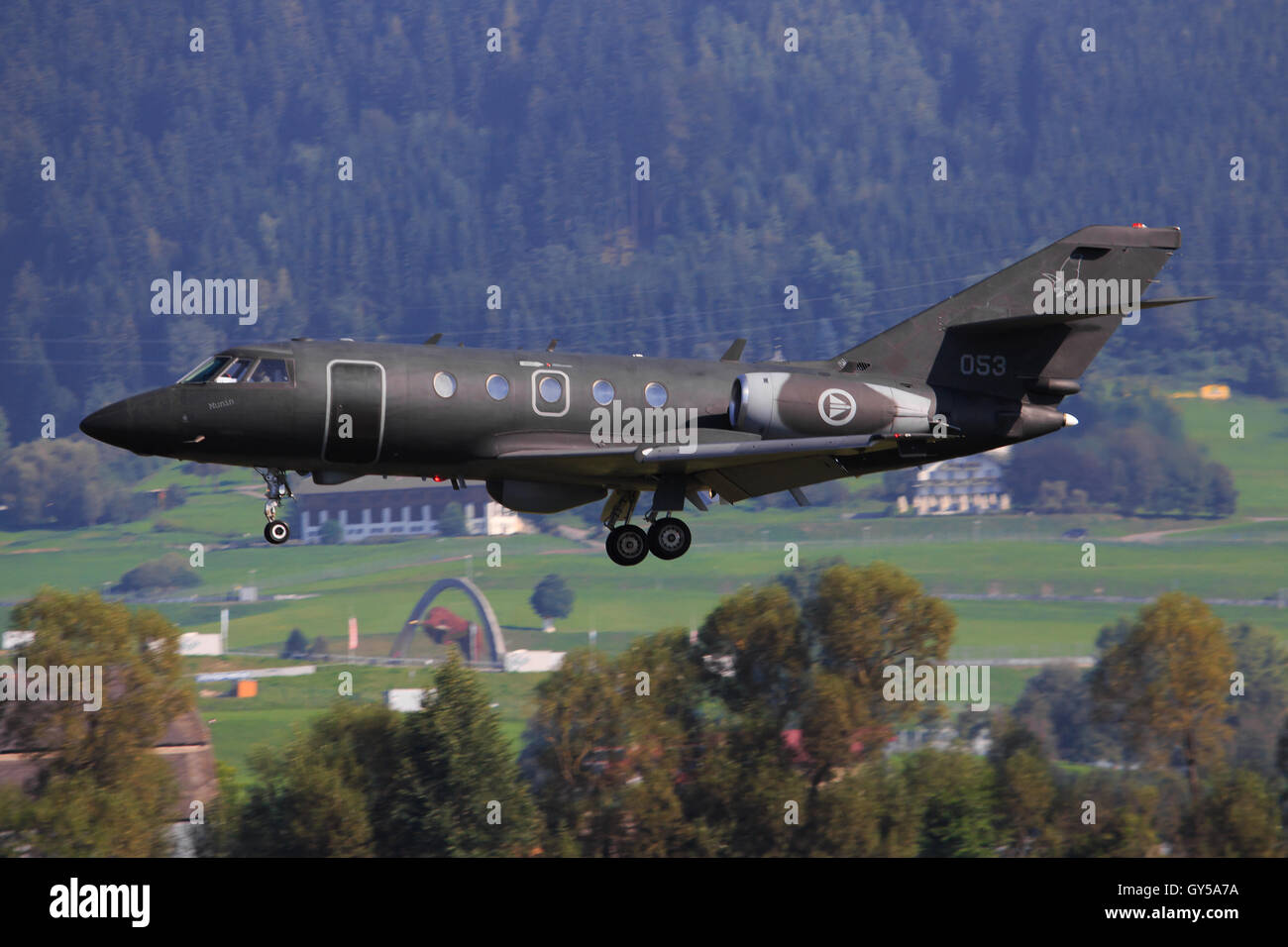 SLIAC, SLOVAKIA - AUGUST 30: dassault F20 at SIAF airshow in Sliac, Slovakia Stock Photo