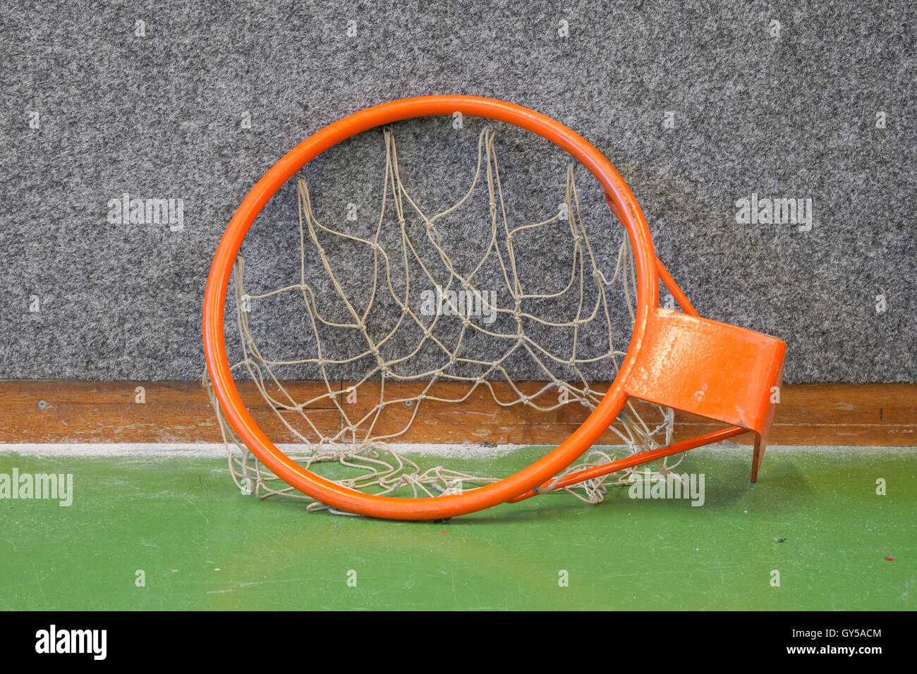 Old basketball hoop with net Stock Photo Alamy