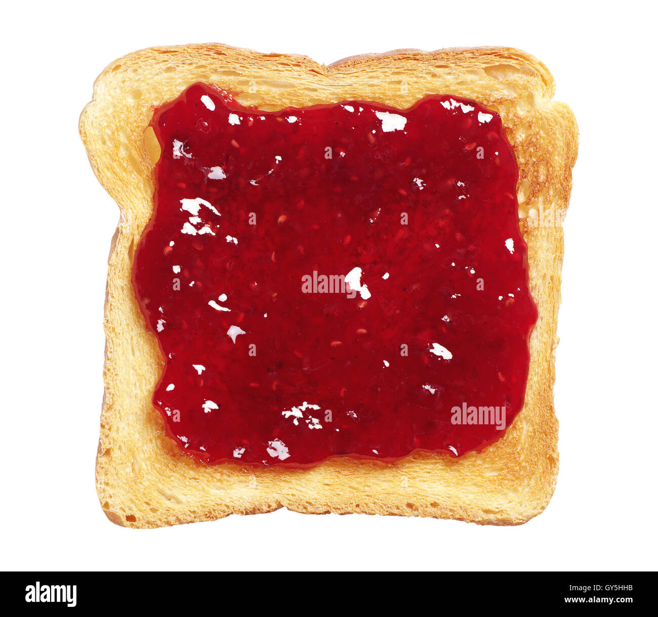 Toasted bread with jam isolated on white background Stock Photo Alamy