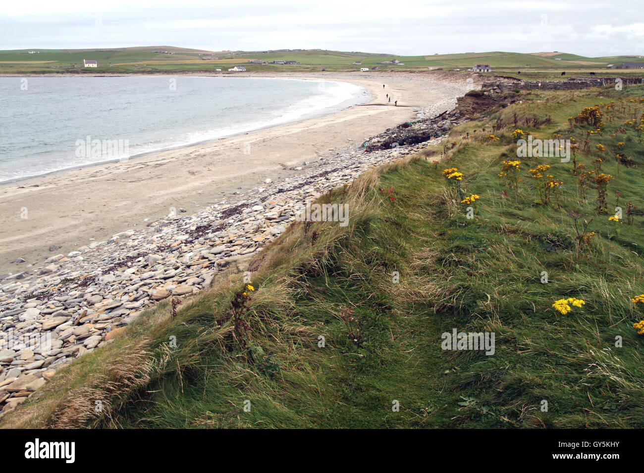 Orkney coastal scene with beach Stock Photo