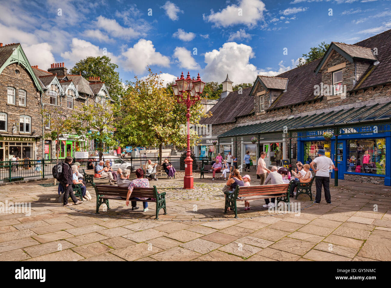 Market Cross, Ambleside, Lake District National Park, Cumbria England, UK Stock Photo