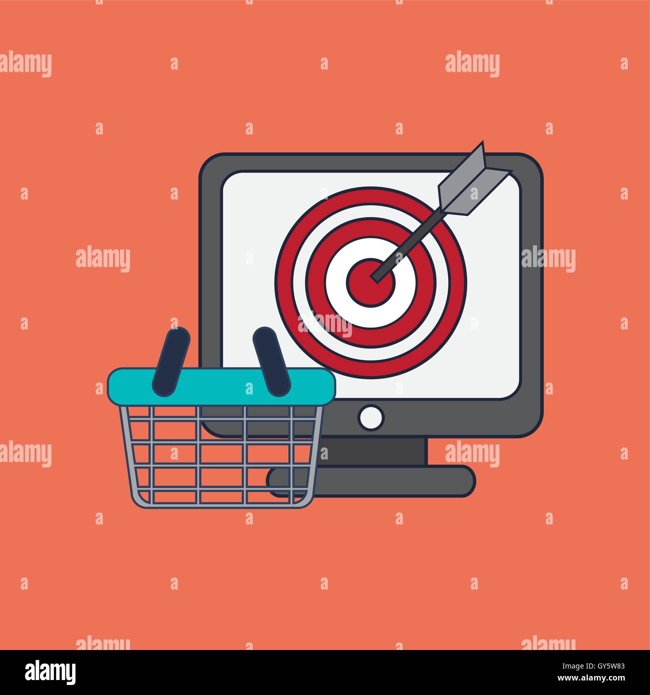 shopping basket and marketing related icons image Stock Vector Image ...