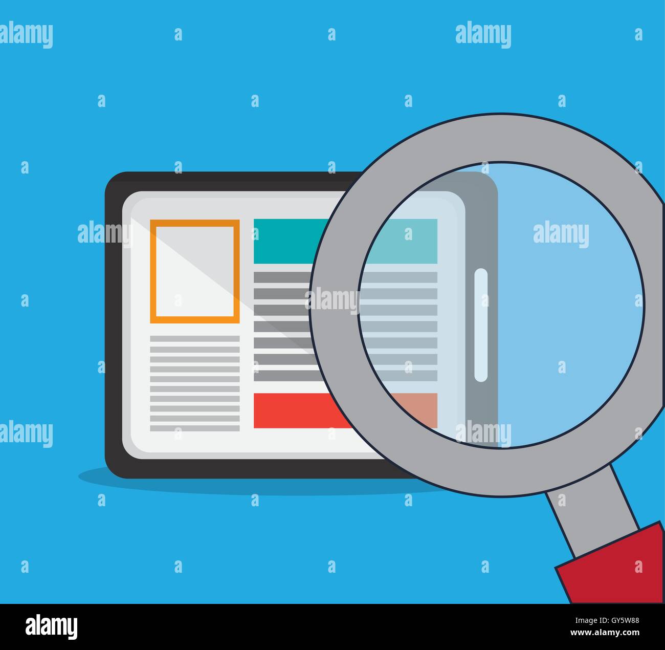 tablet and magnifying glass search icon Stock Vector Image & Art - Alamy