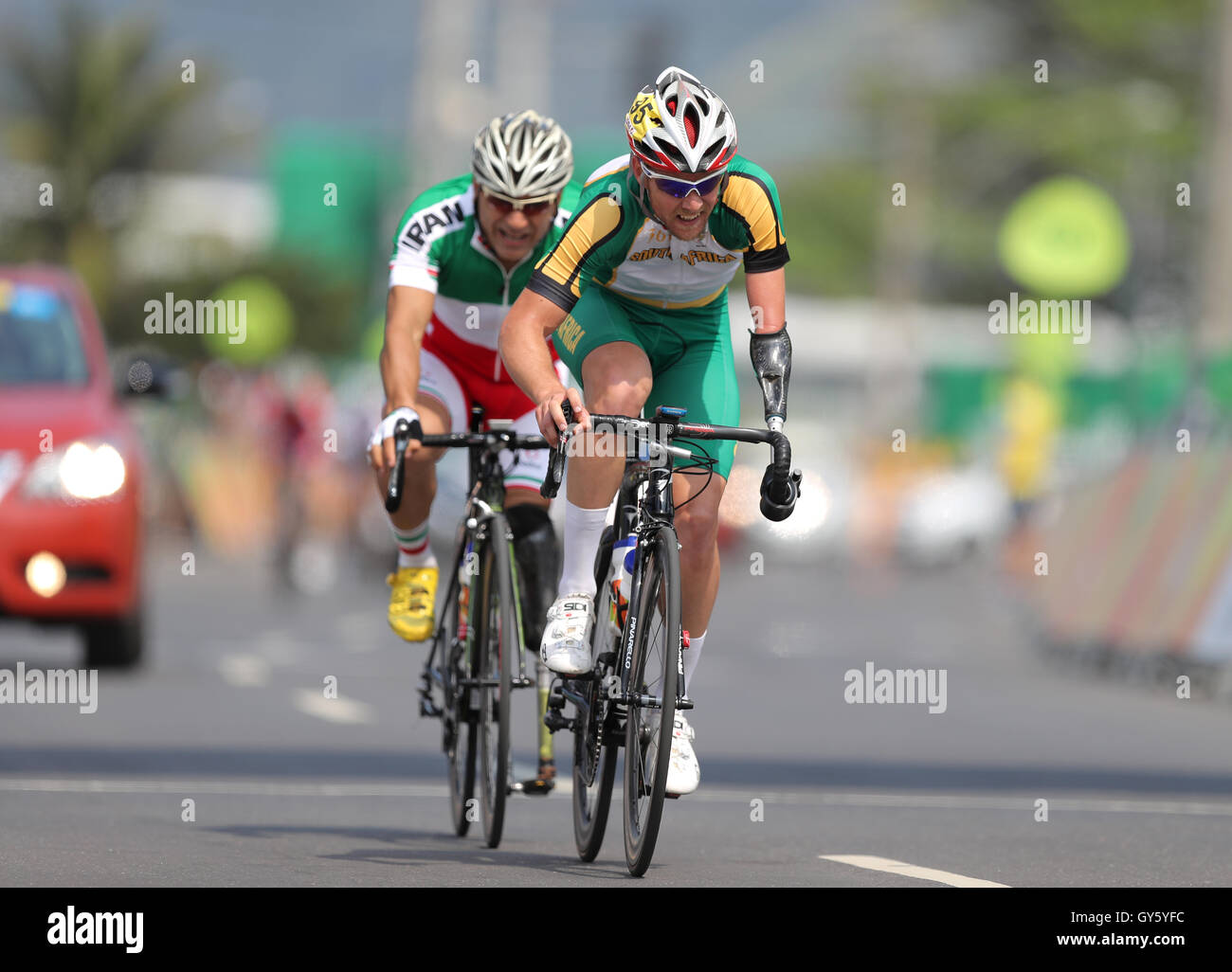 South Africa's Dane Wilson (right) ahead of Iran's Bahman Golbarnezhad