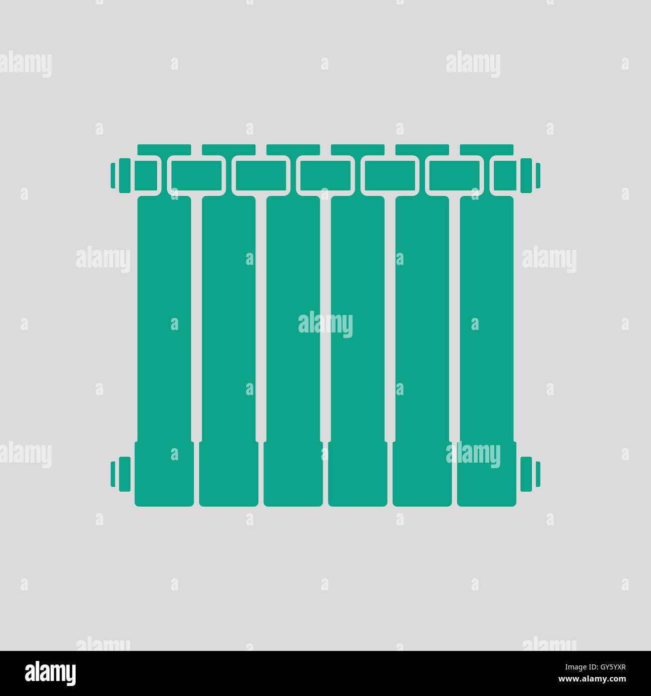 Icon of Radiator. Gray background with green. Vector illustration Stock ...