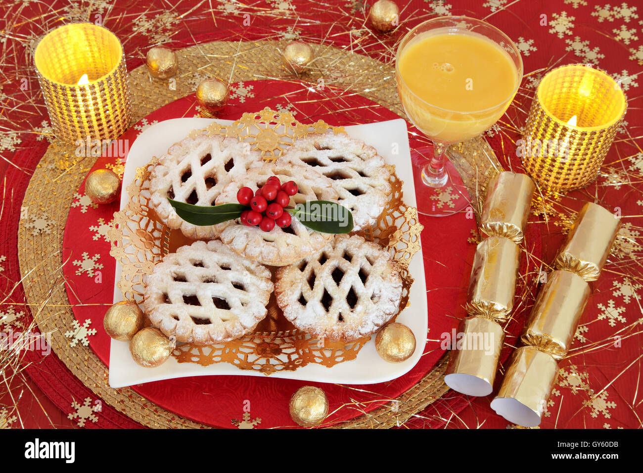 Christmas mince pie cakes with eggnog, gold foil wrapped chocolate ...