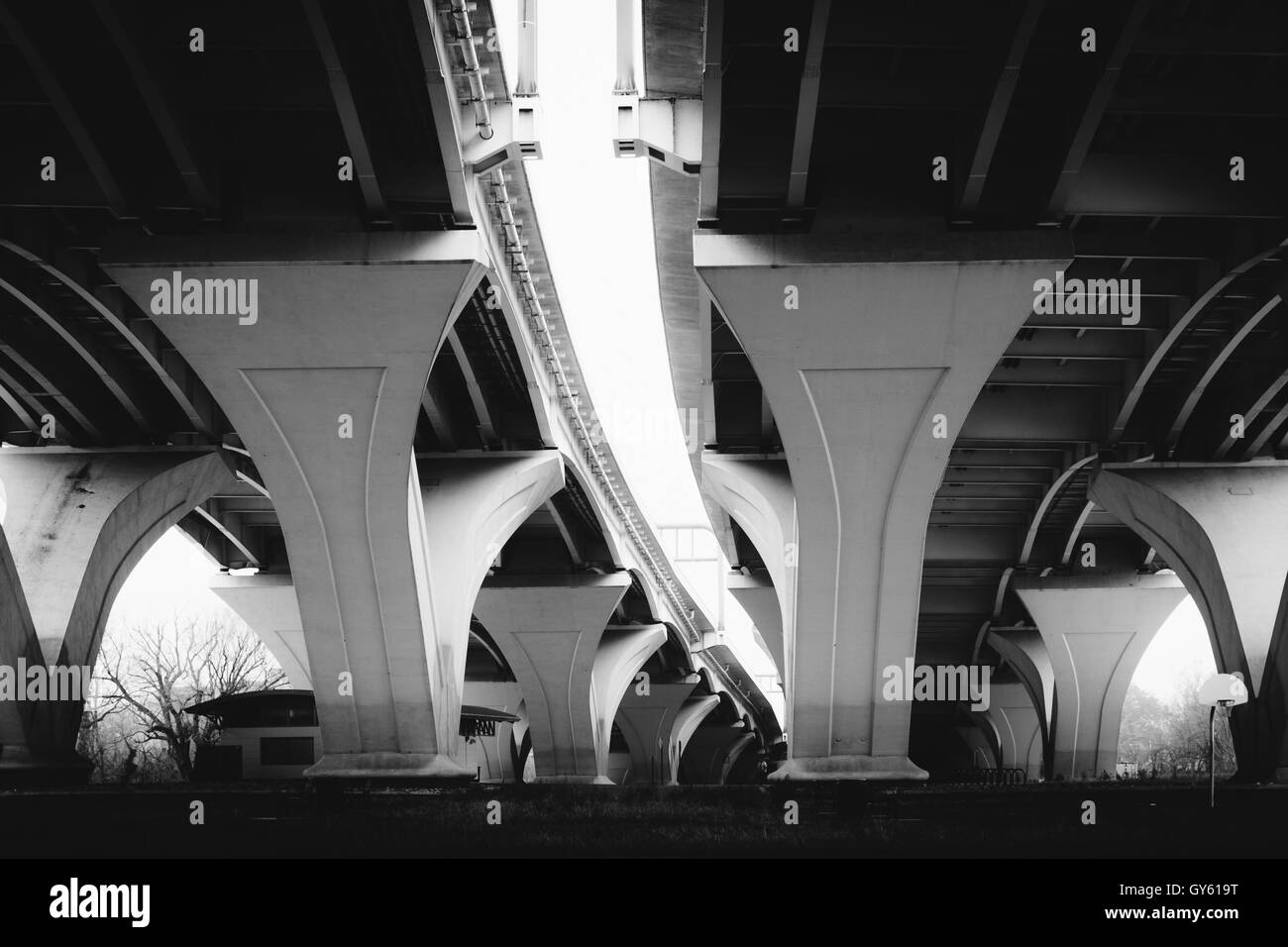 The Woodrow Wilson Bridge, in Alexandria, Virginia. Stock Photo