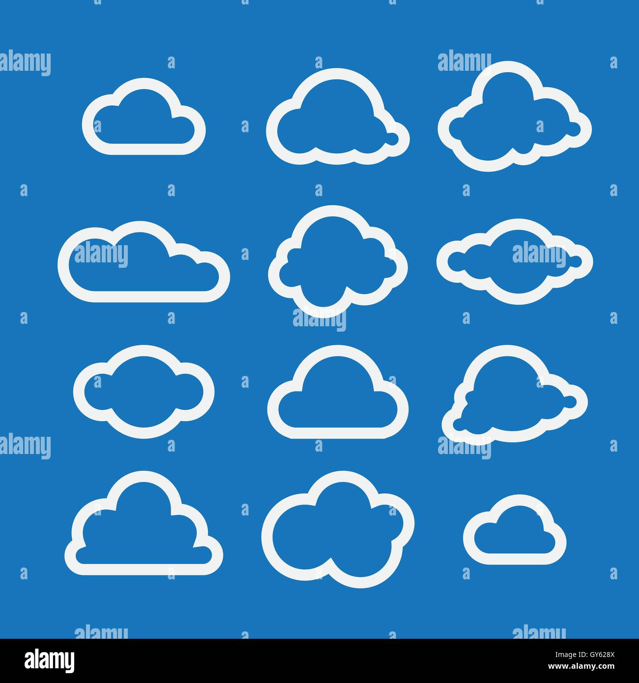 Vector illustration of clouds collection Stock Vector Image & Art - Alamy