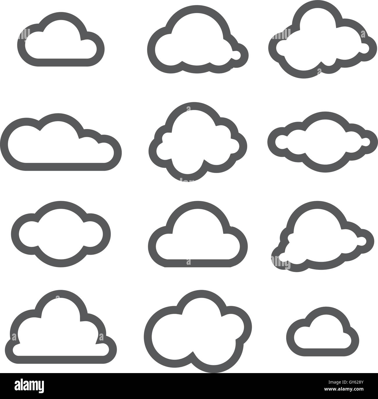 Vector illustration of clouds collection Stock Vector Image & Art - Alamy