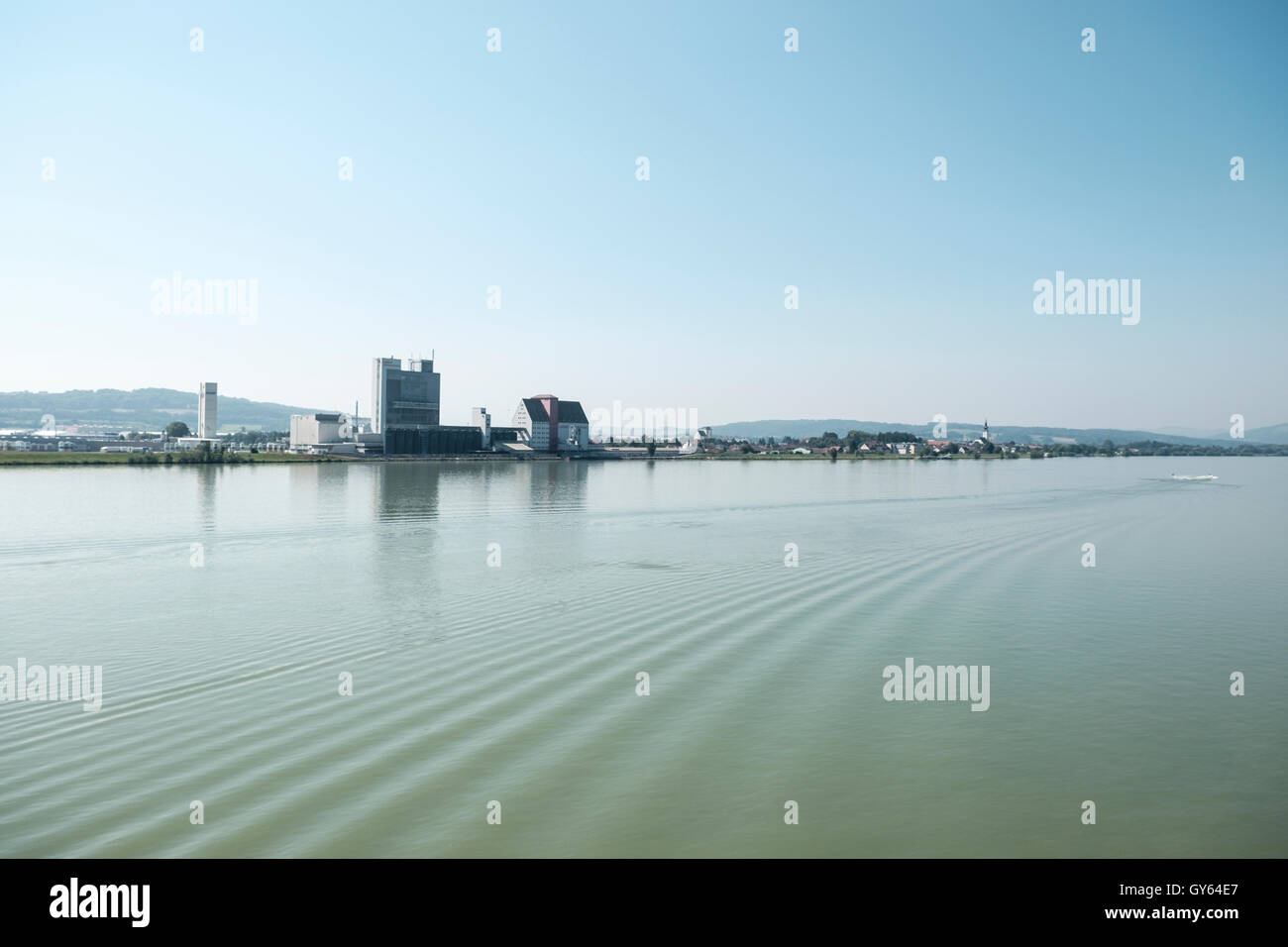 Danube, River, City, Pöchlarn, Mostviertel, Lower Austria, Austria Stock Photo