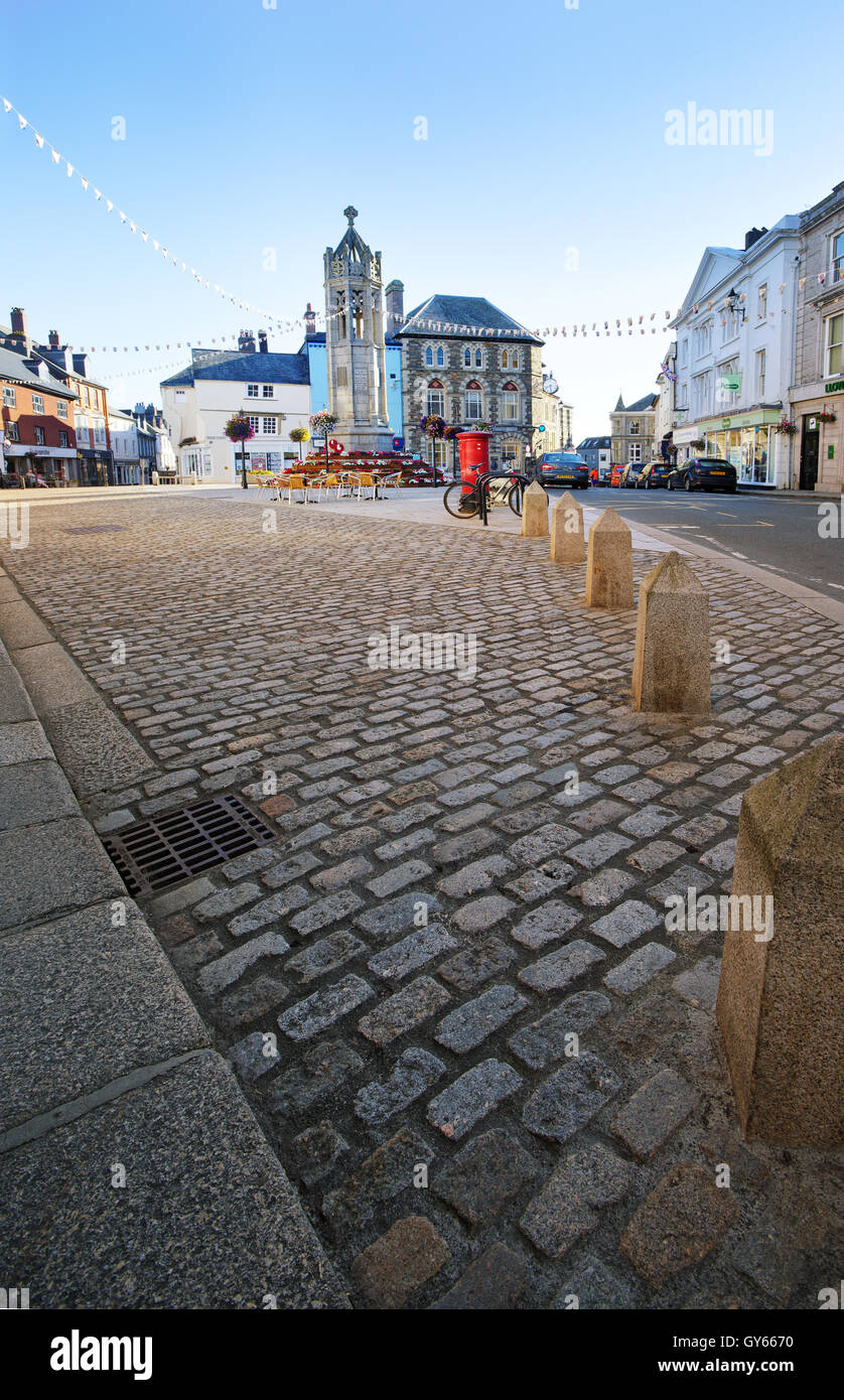 Launceston town square,cornwall Stock Photo