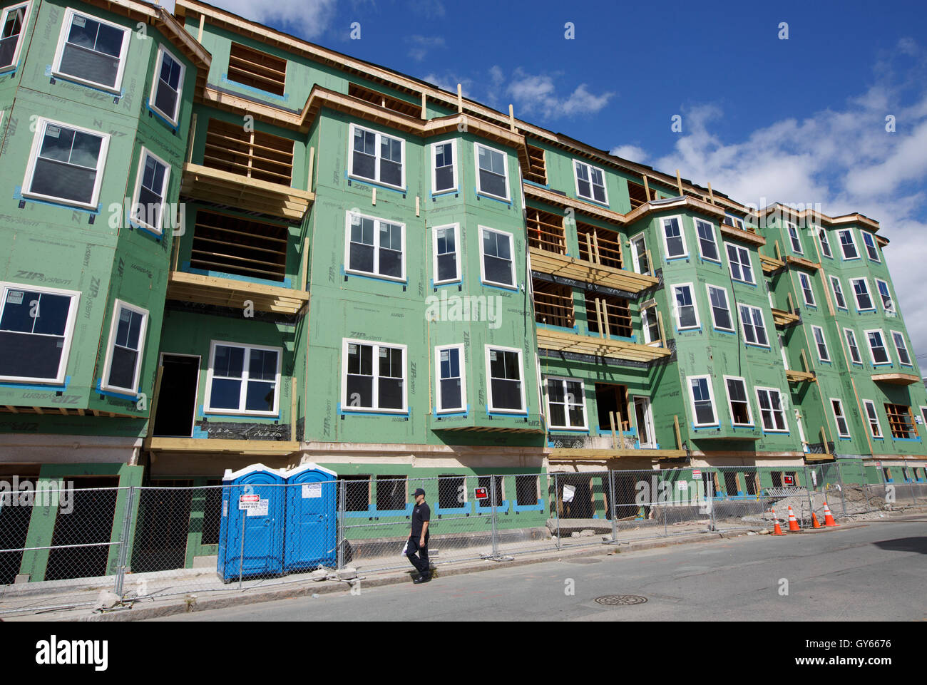 New residential construction, East Boston, Massachusetts Stock Photo