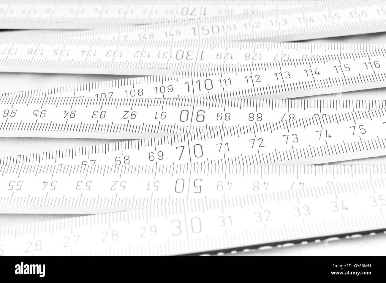 Close-up of the ruler on the white background Stock Photo