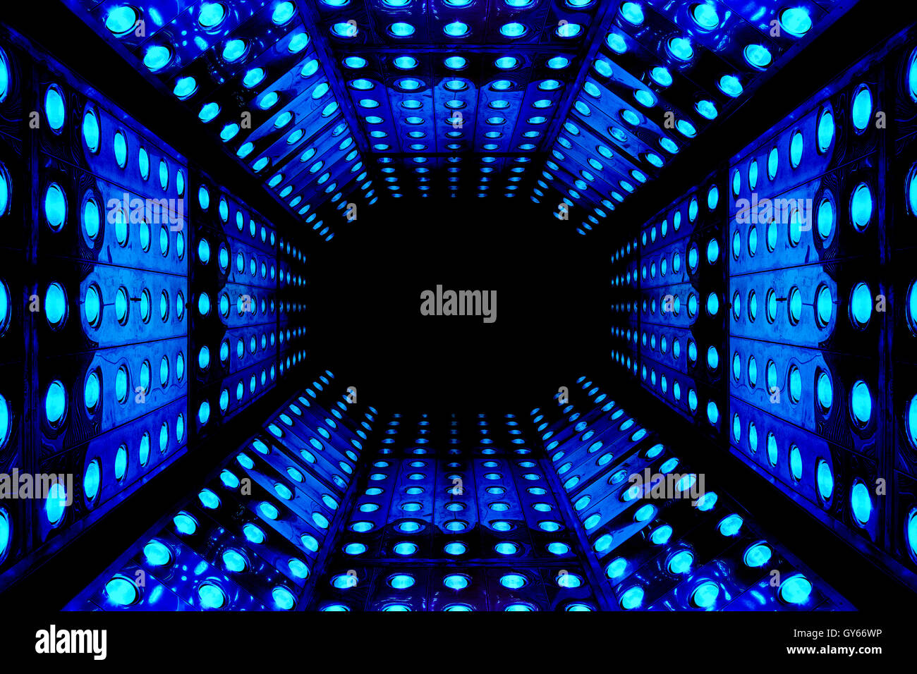 Stage lights - Studio prepared for production and shooting TV show Stock Photo