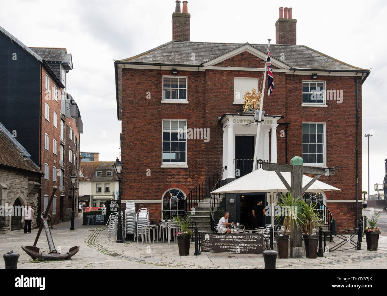 Custom House seafood restaurant in the old town. Poole, Dorset, England, UK, Britain Stock Photo