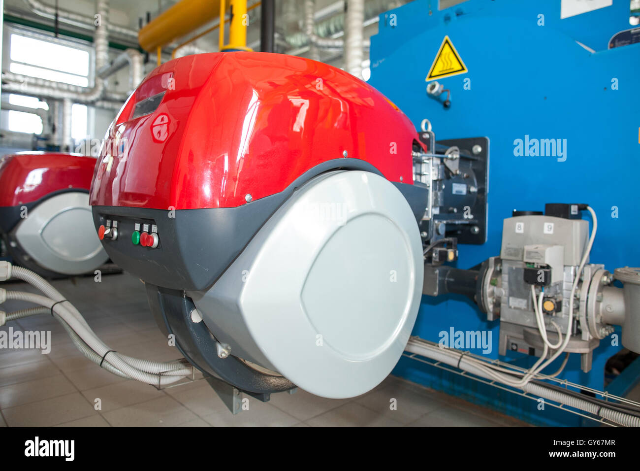 Boiler room. Water heating. Power supply Stock Photo Alamy