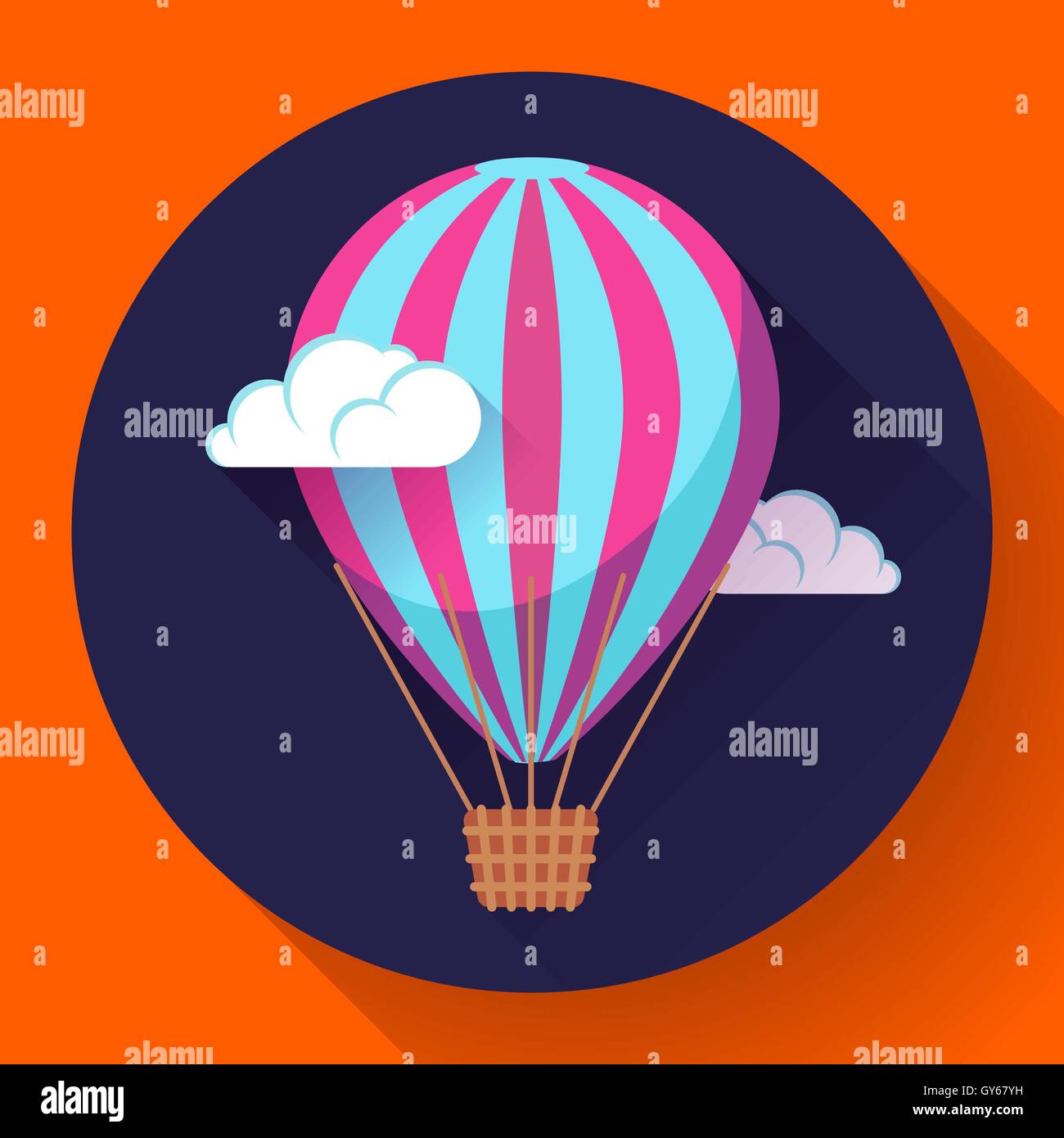 hot air balloon icon in the sky vector Stock Vector Image & Art - Alamy