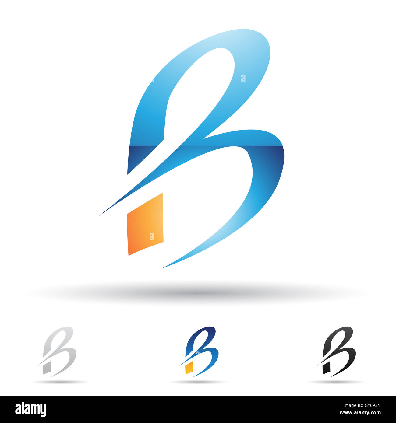 Vector illustration of abstract icons based on the letter B Stock Photo ...