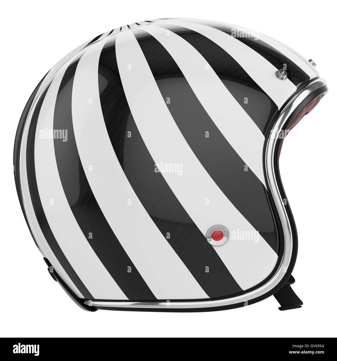 Motorcycle helmet black white left view Stock Photo Alamy